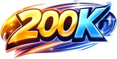 200k ব্র্যান্ডের সোনালি লোগো